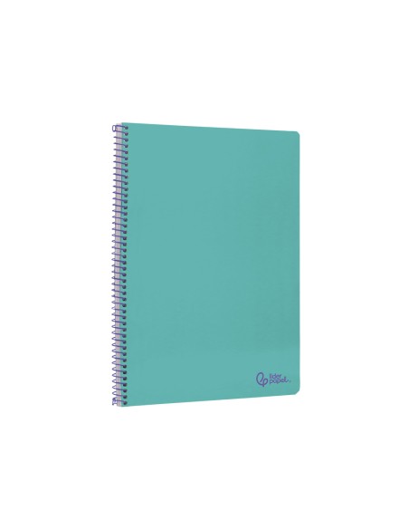Cuaderno espiral liderpapel din a4 smart tapa blanda 80h 75gr cuadro 4mm con margen color turquesa