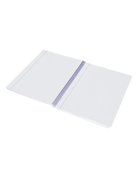 Cuaderno espiral liderpapel din a4 smart tapa blanda 80h 75gr cuadro 4mm con margen color turquesa