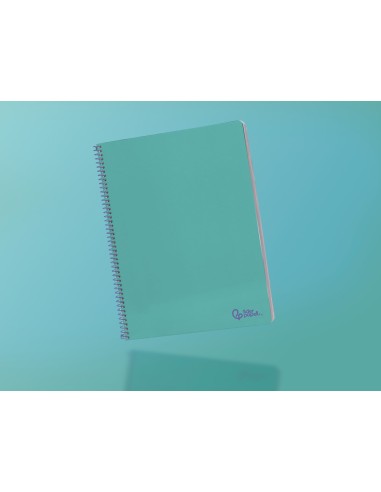 Cuaderno espiral liderpapel din a4 smart tapa blanda 80h 75gr cuadro 4mm con margen color turquesa