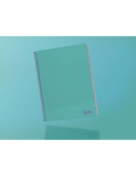 Cuaderno espiral liderpapel din a4 smart tapa blanda 80h 75gr cuadro 4mm con margen color turquesa