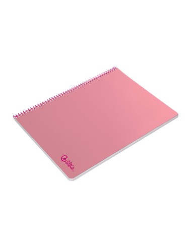 Cuaderno espiral liderpapel din a4 smart tapa blanda 80h 75gr cuadro 4mm con margen color rosa
