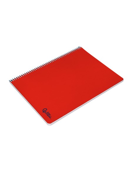 Cuaderno espiral liderpapel din a4 smart tapa blanda 80h 75gr cuadro 4mm con margen color rojo