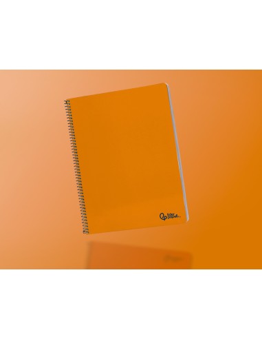 Cuaderno espiral liderpapel din a4 smart tapa blanda 80h 75gr cuadro 4mm con margen color naranja