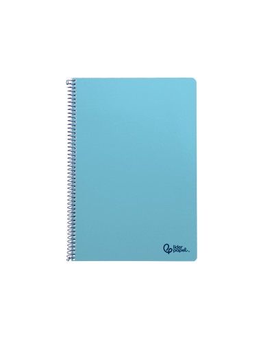 Cuaderno espiral liderpapel din a4 smart tapa blanda 80h 75gr cuadro 4mm con margen color celeste