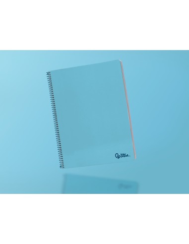 Cuaderno espiral liderpapel din a4 smart tapa blanda 80h 75gr cuadro 4mm con margen color celeste
