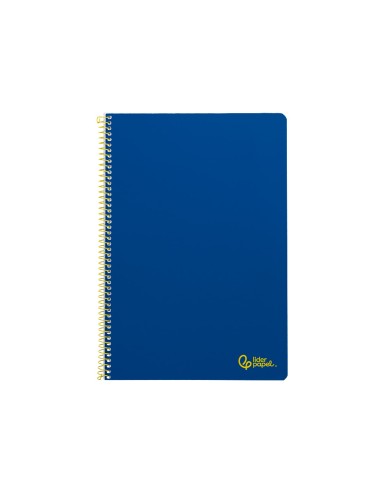 Cuaderno espiral liderpapel din a4 smart tapa blanda 80h 75gr cuadro 4mm con margen color azul oscuro