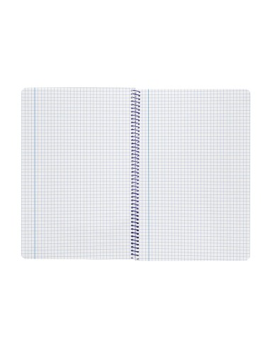 Cuaderno espiral liderpapel din a4 smart tapa blanda 80h 75gr cuadro 4mm con margen color azul oscuro