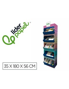 Bloc trabajos manuales liderpapel expositor de suelo carton con 160 unidades surtidas 35x180x56 cm