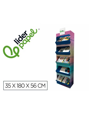 Bloc trabajos manuales liderpapel expositor de suelo carton con 160 unidades surtidas 35x180x56 cm