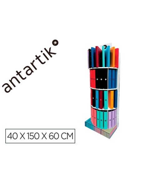 Carpeta antartik expositor de suelo carton con 80 unidades surtidas 40x150x60 cm