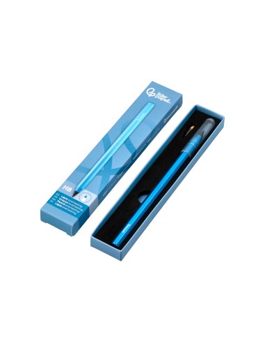 Lapiz de grafito infinito liderpapel aluminio hexagonal azul ultra resistente 1 punta de recambio