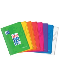 Libreta escolar oxford easybook tapa plastico din a4 48 hojas cuadro 5 mm colores surtidos