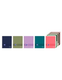 Cuaderno espiral oxford europeanbook 4 livego tapa plastico din a4 120 hojas cuadro 5 mm con separadores