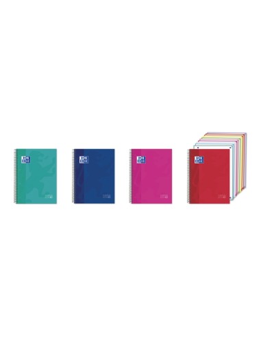 Cuaderno espiral oxford europeanbook 10 tapa extradura din a4 150 hojas horizontal colores vivos