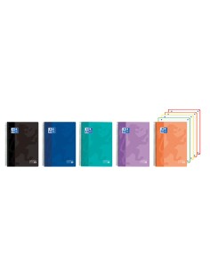 Cuaderno espiral oxford europeanbook 4 classic tapa plastico din a5 120 hojas cuadro 5 mm colores vivos