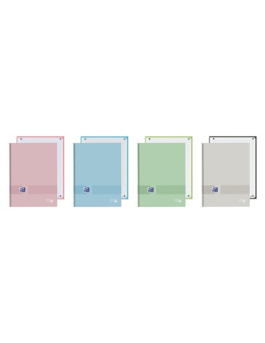 Cuaderno espiral oxford europeanbook 1 you tapa extradura din a4 80 hojas cuadro 5 mm color pastel