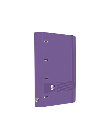 Carpeta 4 anillas oxford europeanbinder livego tapa polifoam din a4 recambio 120 hojas cuadro 5 mm lila