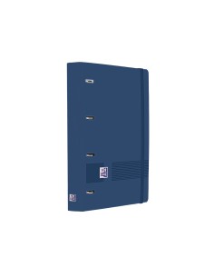 Carpeta 4 anillas oxford europeanbinder livego tapa polifoam din a4 recambio 120 hojas cuadro 5 mm azul