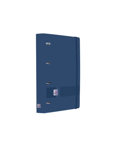 Carpeta 4 anillas oxford europeanbinder livego tapa polifoam din a4 recambio 120 hojas cuadro 5 mm azul
