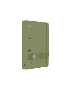 Carpeta 4 anillas oxford europeanbinder livego tapa polifoam din a4 recambio 120 hojas cuadro 5 mm verde