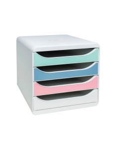 Fichero cajones de sobremesa exacompta autentik din a4 plastico reciclado 4 cajones colores surtidos