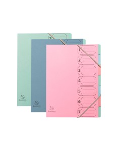 Carpeta clasificadora exacompta autentik 7 departamentos din a4 carton reciclado colores surtidos