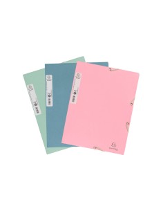 Carpeta exacompta autentik gomas carton reciclado tres solapas din a4 pack de 6 colores surtidos