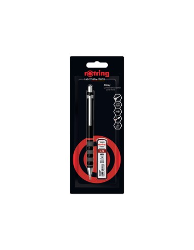 Set portaminas rotring tikky 05 mm color negro 12 minas hb