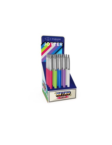 Boligrafo parker jotter original 90 aniversario expositor de 20 unidades colores surtidos