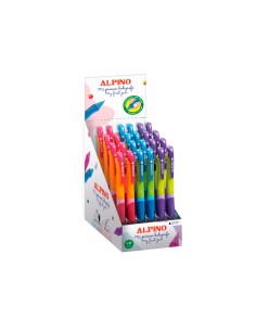 Boligrafo alpino first tinta gel azul expositor de 20 unidades colores surtidos