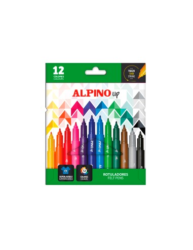 Rotulador alpino up punta 1 mm caja de 12 unidades colores surtidos