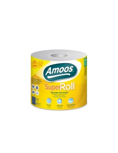 Papel multiuso amoos super roll 2 capas super absorvente color blanco rollo de 70 m