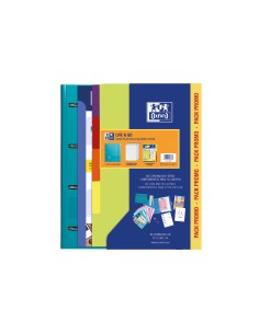 Carpeta con recambio oxford ebinder lg vivos din a4 4 anillas 35 mm recambio 80 h cuadro 5 mm juego 5