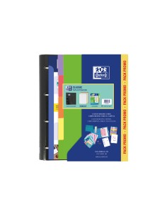 Carpeta con recambio oxford ebinder school din a4 4 anillas 35 mm recambio 80 h cuadro 5 mm juego 5