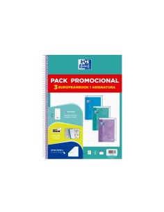 Cuaderno espiral oxford ebook 1 touch tapa extradura din a4 80h cuadro 5 mm pack de 3 unidades colores pastel