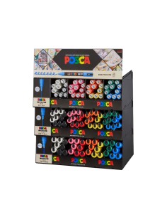 Expositor sobremesa modular rotulador uni posca marcador de pintura pc 1m pc 3m pc 5m 112 unidades colores surtidos