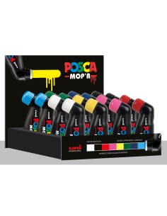 Rotulador uni posca mop r pcm 22 marcador de pintura redonda 3 19 mm expositor de 16 unidades colores surtidos