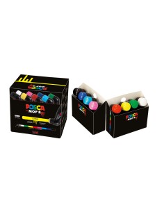 Rotulador uni posca mop r pcm 22 marcador de pintura redonda 3 19 mm caja de 8 unidades colores surtidos
