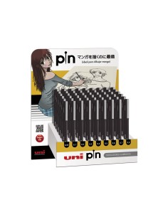 Expositor rotulador uniball pin calibrado micrometrico color negro expositor de 54 unidades surtidas