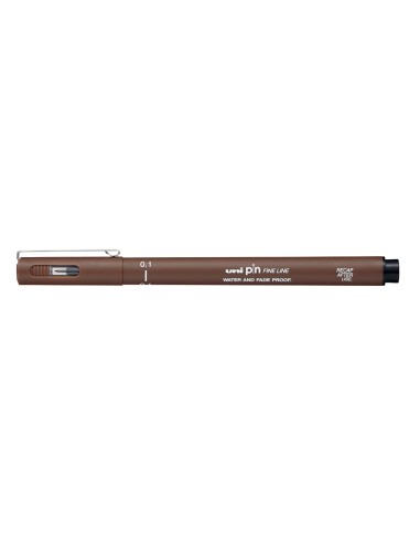 Rotulador uniball pin caligrado micrometrico 01 mm color sepia