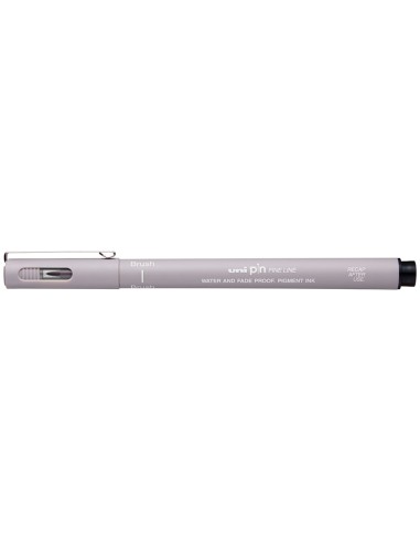 Rotulador uniball pin br 200 punta de pincel fino gris claro