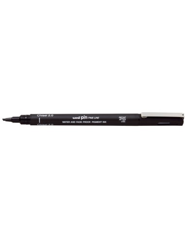 Rotulador uniball pin calibrado punta biselada 2 mm color negro
