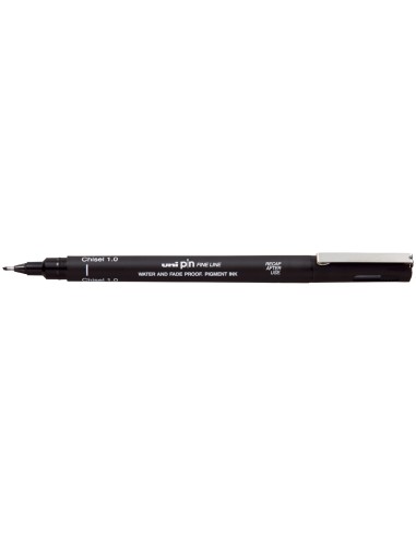 Rotulador uniball pin calibrado punta biselada 1 mm color negro