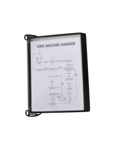 Portacatalogo de pared tarifold pro con 5 fundas a4 polipropileno easy load color negro 355x390x170 mm