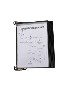 Portacatalogo de pared tarifold pro con 10 fundas a4 polipropileno easy load color negro 355x430x170 mm