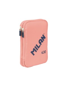Plumier escolar milan 430 since 1918 doble con accesorios color rosa 195x50x130 mm