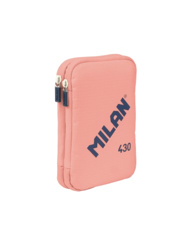Plumier escolar milan 430 since 1918 doble con accesorios color rosa 195x50x130 mm