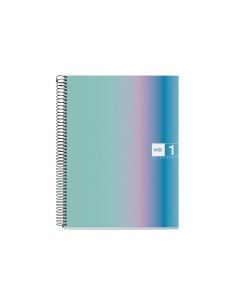 Cuaderno espiral miquelrius din a4 80 hojas 90 gr cuadro 5 mm tapa forrada aurora santorini