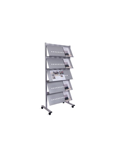 Separador movil rocada estructura metalica de acero con 5 bandejas incluidas ruedas con frenos 82x185x49