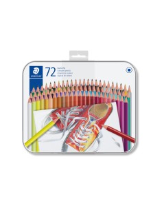 Lapices de colores staedtler caja metalica de 72 unidades colores surtidos